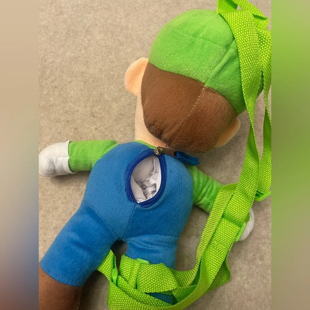 Nintendo Super Mario Luigi Green Plush Stuffed Backpack by Bioworld